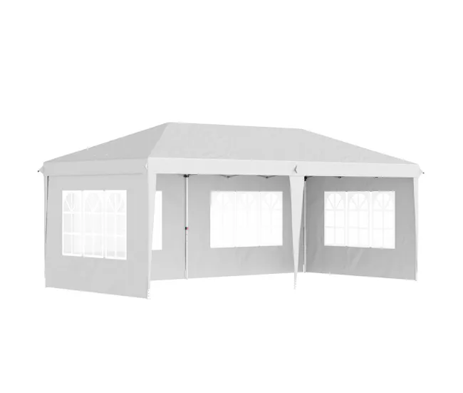 Outsunny Carpa Plegable 6x3 m con 4 Laterales Desmontables Cenador de Jardín con 4 Ventanas Visibles y Bolsa de Transporte...