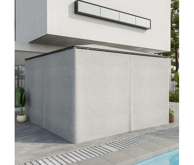 Outsunny 4 Paredes Laterales para Cenador 3,5x2 m Laterales de Carpa con Ganchos Cortinas sin Ventanas Reemplazo Lateral p...