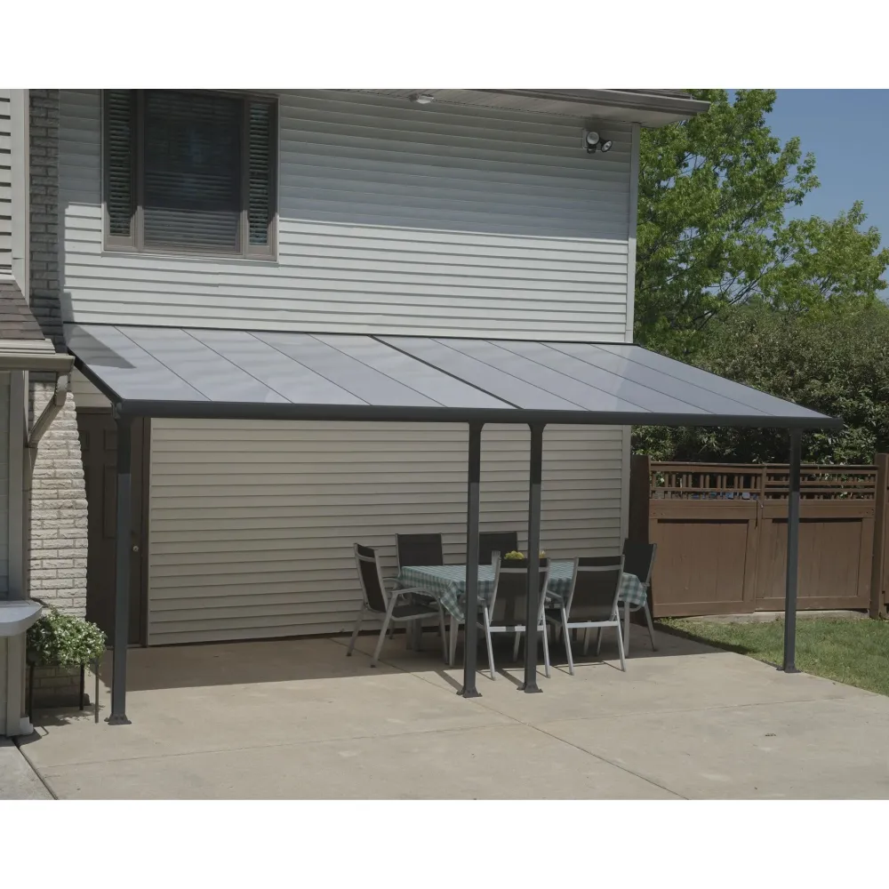 Pabellón de Exterior Pérgola adosada Feria 300x61 cm gris