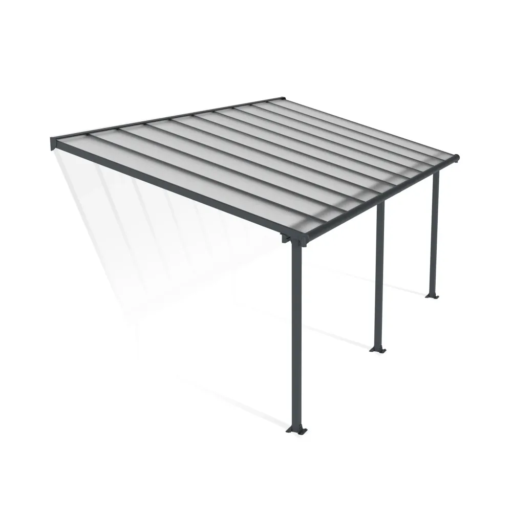 Pérgola adosada Olympia 619x294 gris | Instalación Rápida y Sencilla