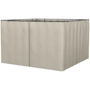 Tela de Alta Densidad Outsunny 4 Paredes Laterales para Cenador 3x2 m Laterales para Gazebo Universal con Ganchos y Anillo...