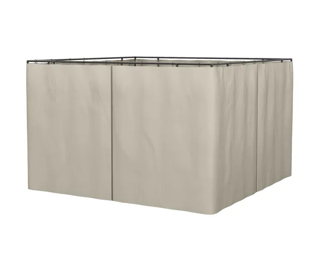 Tela de Alta Densidad Outsunny 4 Paredes Laterales para Cenador 3x2 m Laterales para Gazebo Universal con Ganchos y Anillo...