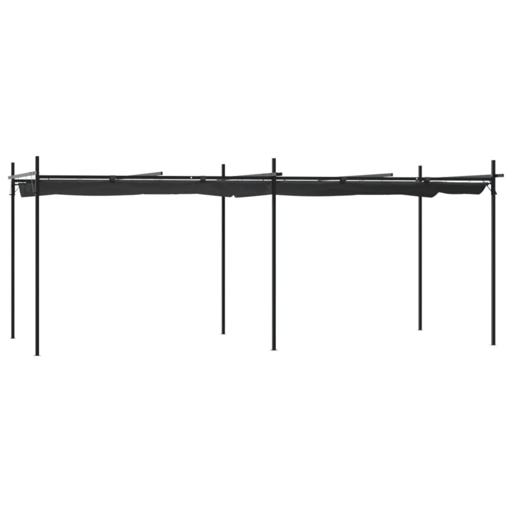vidaXL pérgola con cubierta retráctil gris antracita 589x292x230 cm para Cenas al Aire Libre