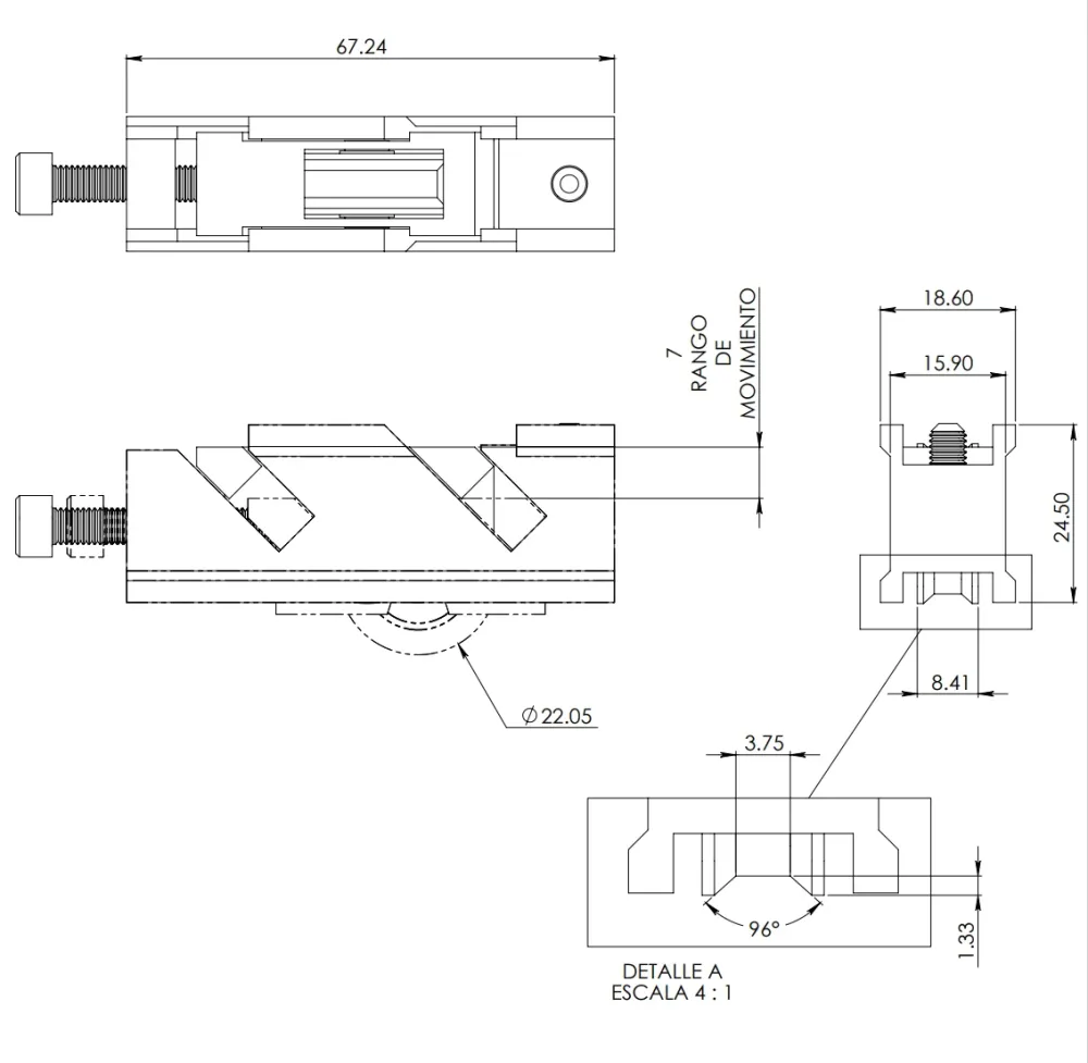Carretilla Ajustable Con Balero Importado Para Línea Eurovent Serie 60 Herralum con Mayor Capacidad de Carga