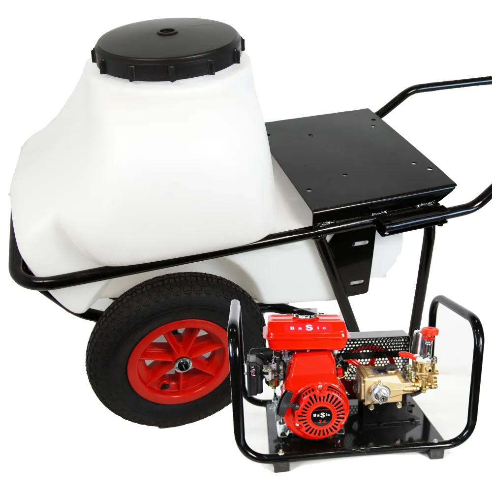 Remolque de Jardín Carretilla sulfatadora, Motor Gasolina 100L. Motor 4T 30bar 12L