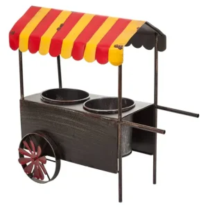 Carrito macetero de acero 37,5x21x37 en Rojo Clásico