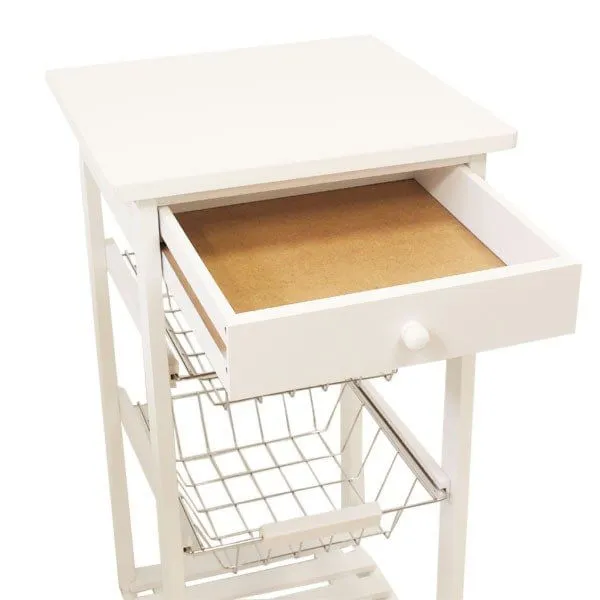 Carrito verdulero de cocina ruedas blanco Compatible con Accesorios