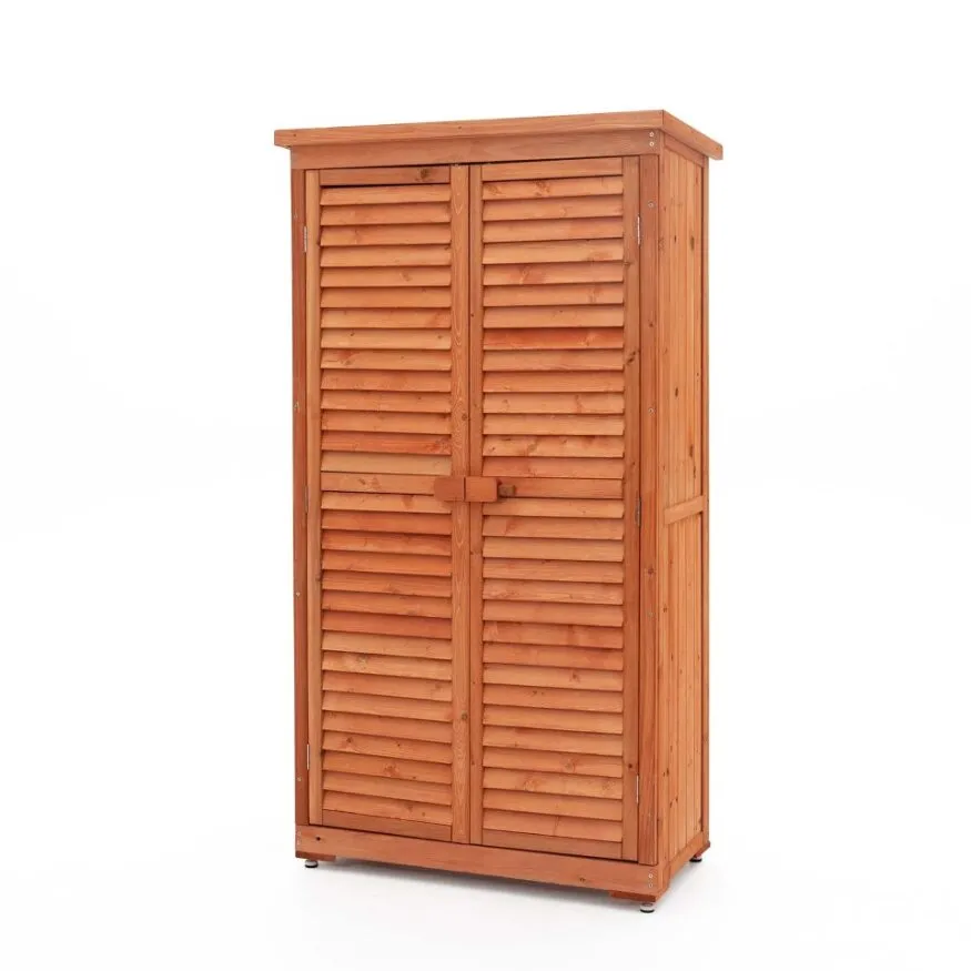 Caseta armario de madera para jardín Gardiun emmy 87x46,5x160 cm con puerta
