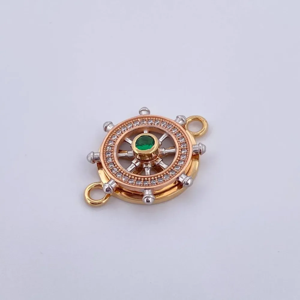 Herraje Timon 3.75gr / 2.4cm / Circones Verde Blancos Tres Oros 18K $ | 2x3m | Incluye Estacas