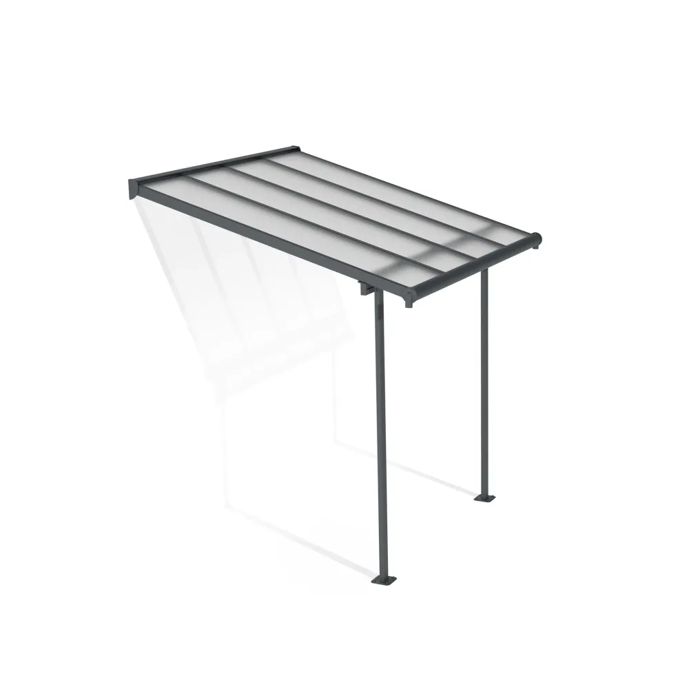 Pérgola adosada Sierra 224x224 cm gris con 10 Aspersores