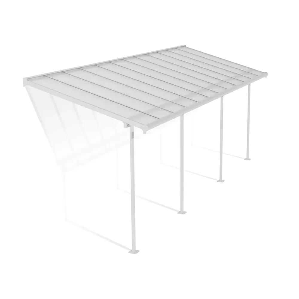 Pérgola adosada Sierra 224x670 cm blanco