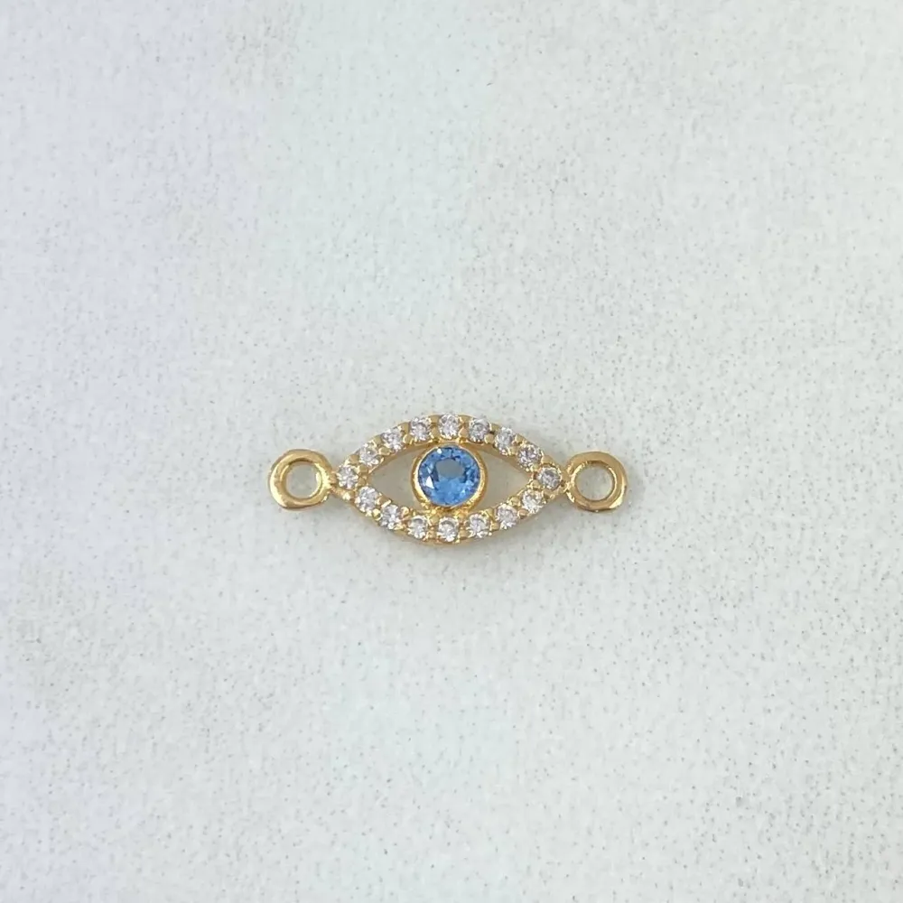 Profesional Certificado Herraje Ojo Turco 0.4gr / 1.5cm / Circones Blancos y Celeste Oro Amarillo