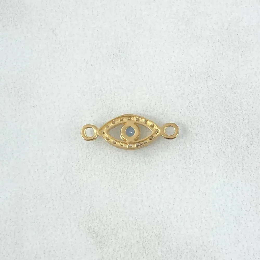 Profesional Certificado Herraje Ojo Turco 0.4gr / 1.5cm / Circones Blancos y Celeste Oro Amarillo