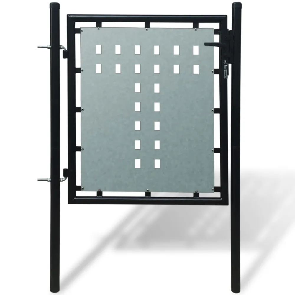 Rastrillo de Hojas Puerta de valla de jardín negra 100x125 cm