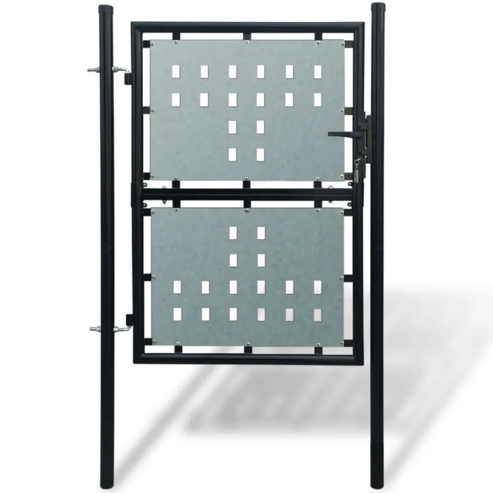 vidaXL puerta de valla de jardín negra 100x175 cm Resistente al Óxido