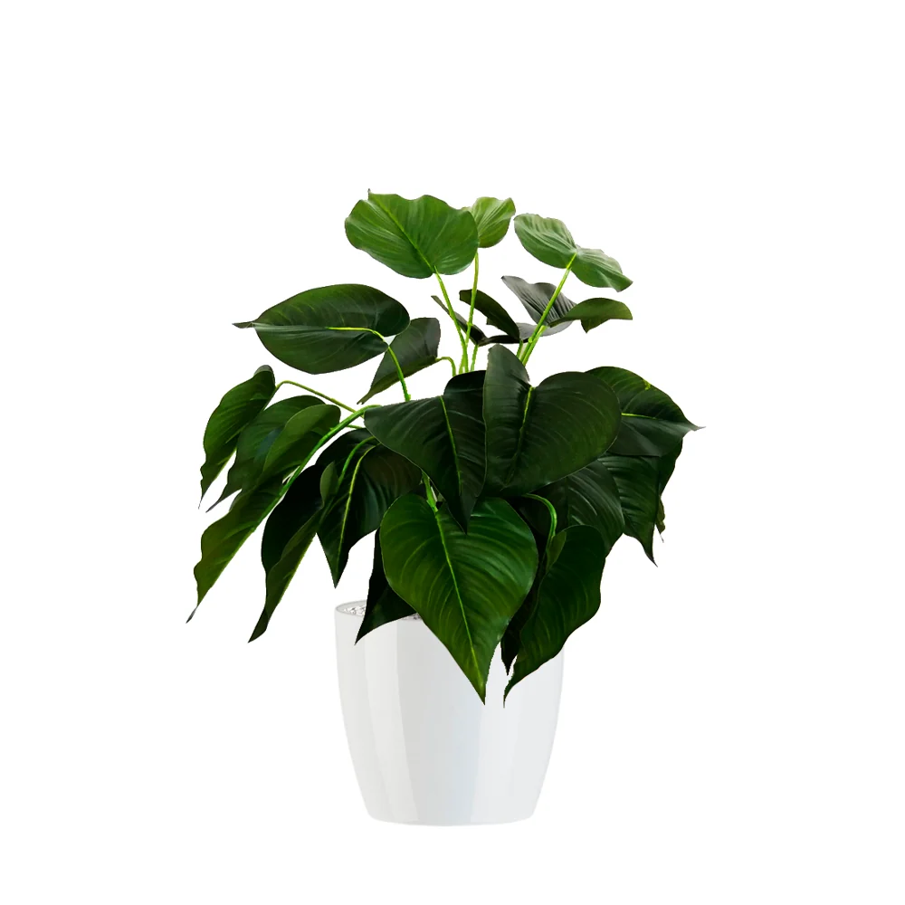 Arreglo Artificial Con Planta Lisa Blanco en Rollo de 2x5 Metros