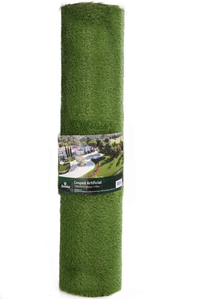 Césped artificial de 30 mm. modelo Toronto. Flonatur con Base de Drenaje Verde