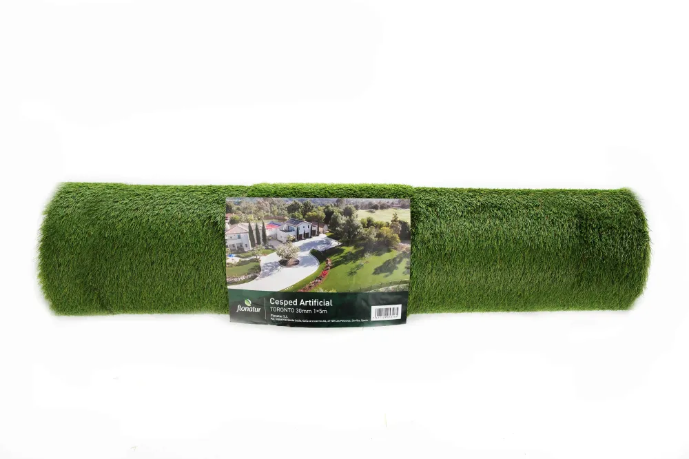Césped artificial de 30 mm. modelo Toronto. Flonatur con Base de Drenaje Verde