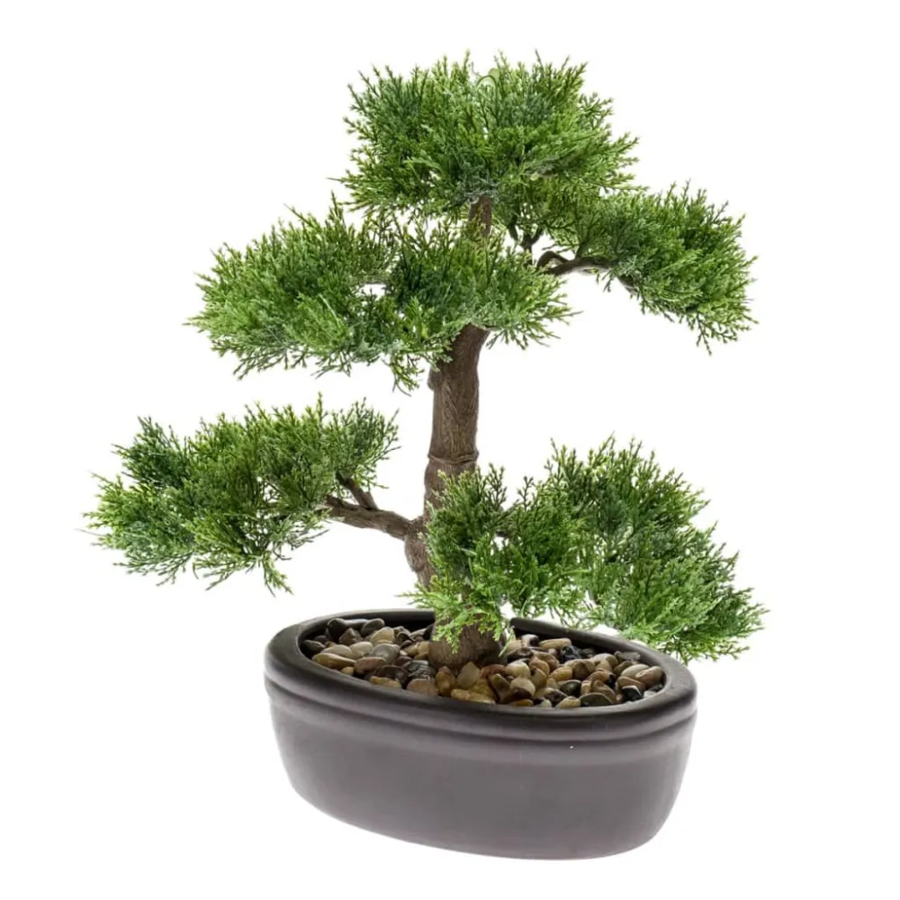 Esmeralda bonsai cedro artificial verde 32 cm 420001 para Jardín y Terraza