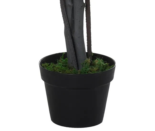Outsunny Planta Artificial Ficus Artificial de 145 cm con 756 Hojas y Maceta para Decoración Interior y Exterior Ø20x145 c...