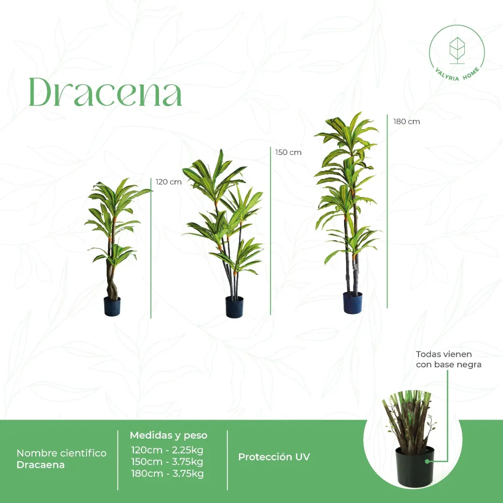 Planta Artificial Dracaena 180 cm - Drácena Artificial Material Reciclado