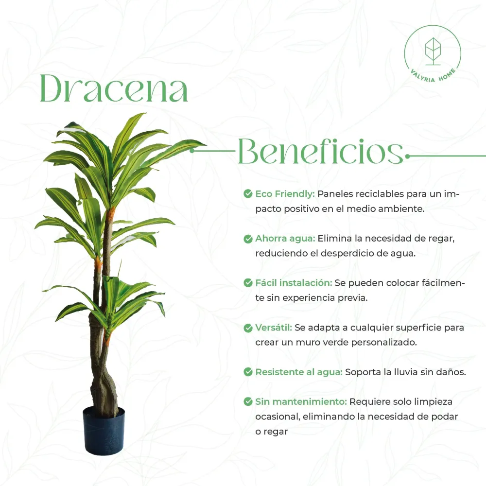 Planta Artificial Dracaena 180 cm - Drácena Artificial Material Reciclado
