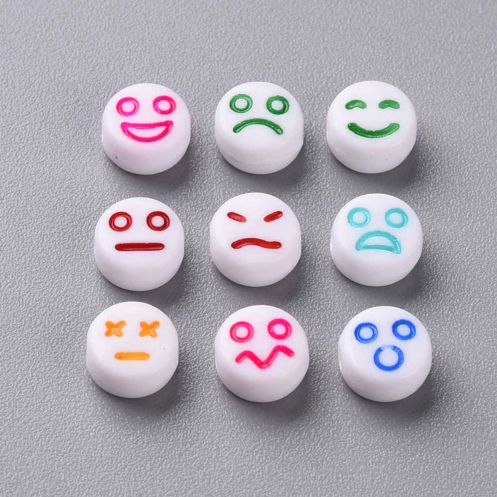 Premium de Alta Densidad Happy FaceSmile, Emoji, Beads, Acrílico