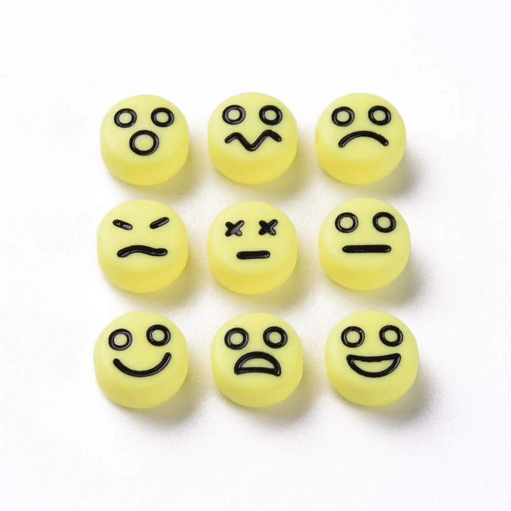 Premium de Alta Densidad Happy FaceSmile, Emoji, Beads, Acrílico