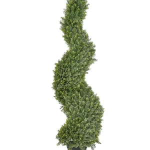 Premium de Alta Densidad Planta artificial en maceta 126 cm cypress spiral tree