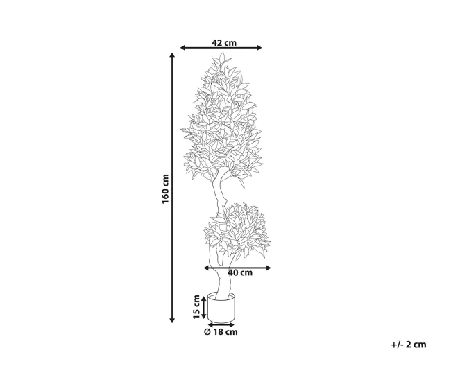 Premium de Alta Densidad Planta artificial en maceta 160 cm LAUREL