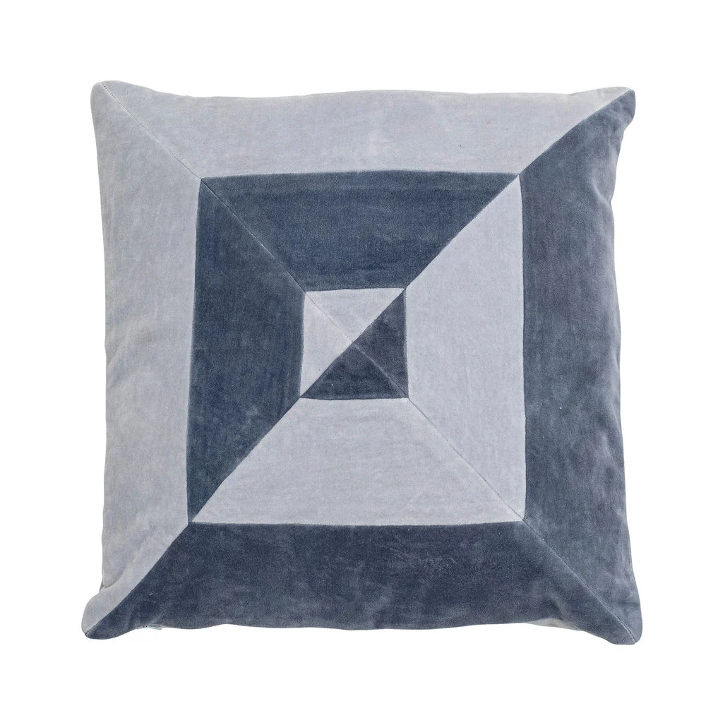 Acero Inoxidable Almohada Bloomingville Aban, Azul, Algodón