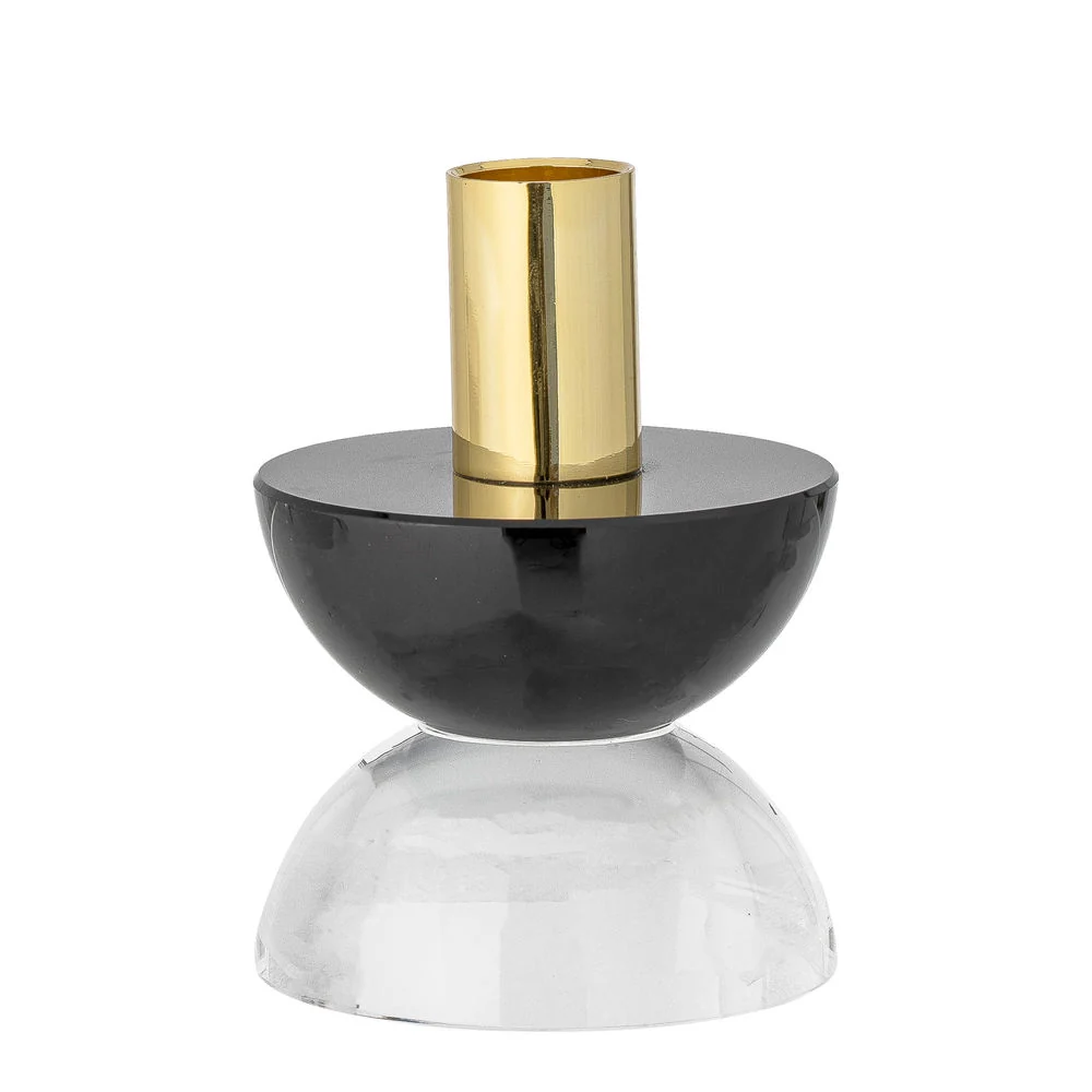 Acero Inoxidable Bloomingville Etel Candelero, Negro, Vidrio