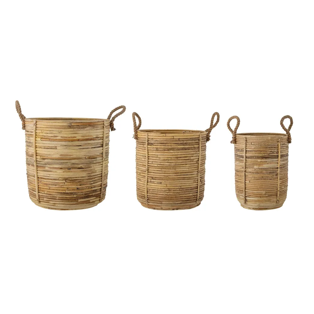 Acero Inoxidable Bloomingville Tesser Mand, Naturaleza, Ratán
