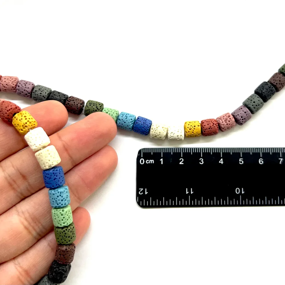 Acero Inoxidable Columna, Piedra Lava, Strand, Bead