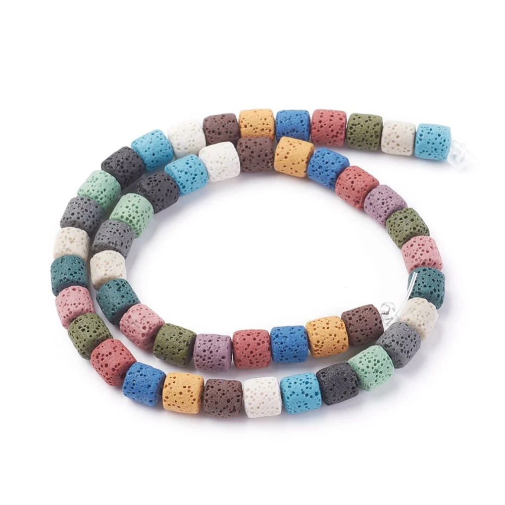 Acero Inoxidable Columna, Piedra Lava, Strand, Bead