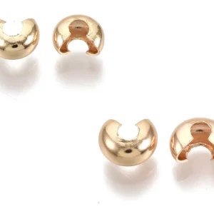 Acero Inoxidable Crimp Cover, Enchapado 18k
