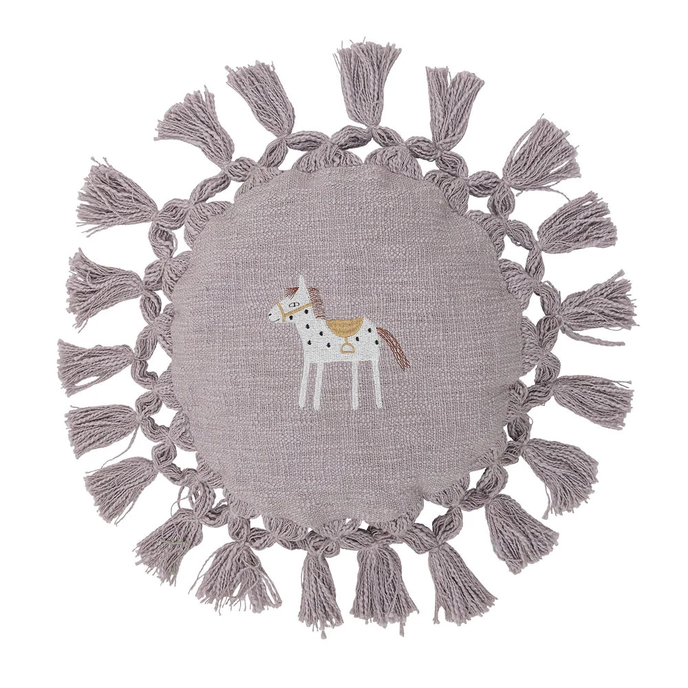 Almohada Bloomingville COMPACTO Elinna, púrpura, algodón