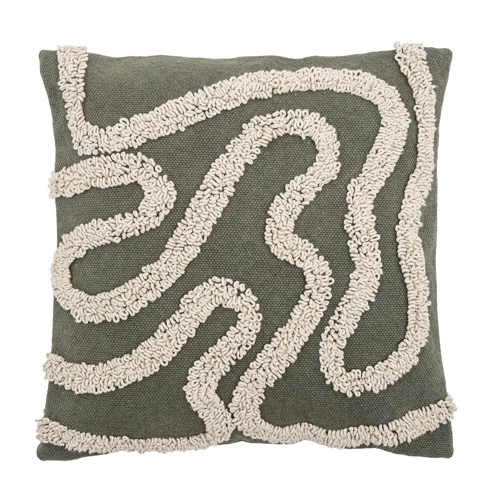 Almohada Bloomingville Mirfield, verde, algodón para Uso Exterior