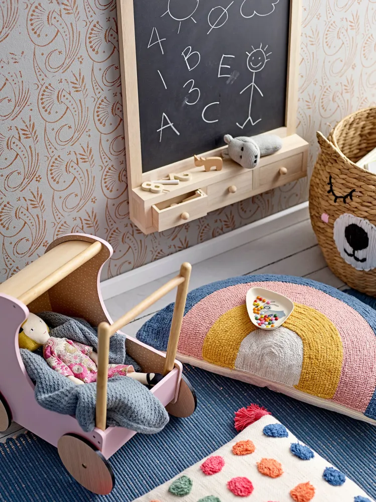 Almohada Bloomingville PORTÁTIL Saiya, Rosa, Algodón con Sensor de Movimiento