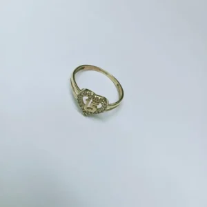 💛 Anillo de Oro 15 ños con Diseño de Corazón y Chispita 💛