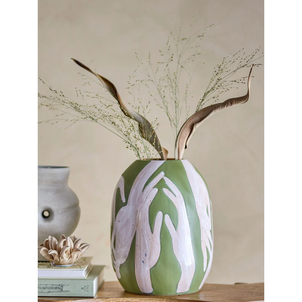 Antideslizante Bloomingville Adalena Vaas, Verde, Gres