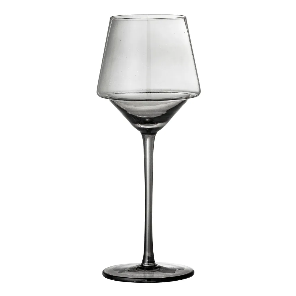 Antideslizante Bloomingville Copa de vino Yvette, gris, vidrio