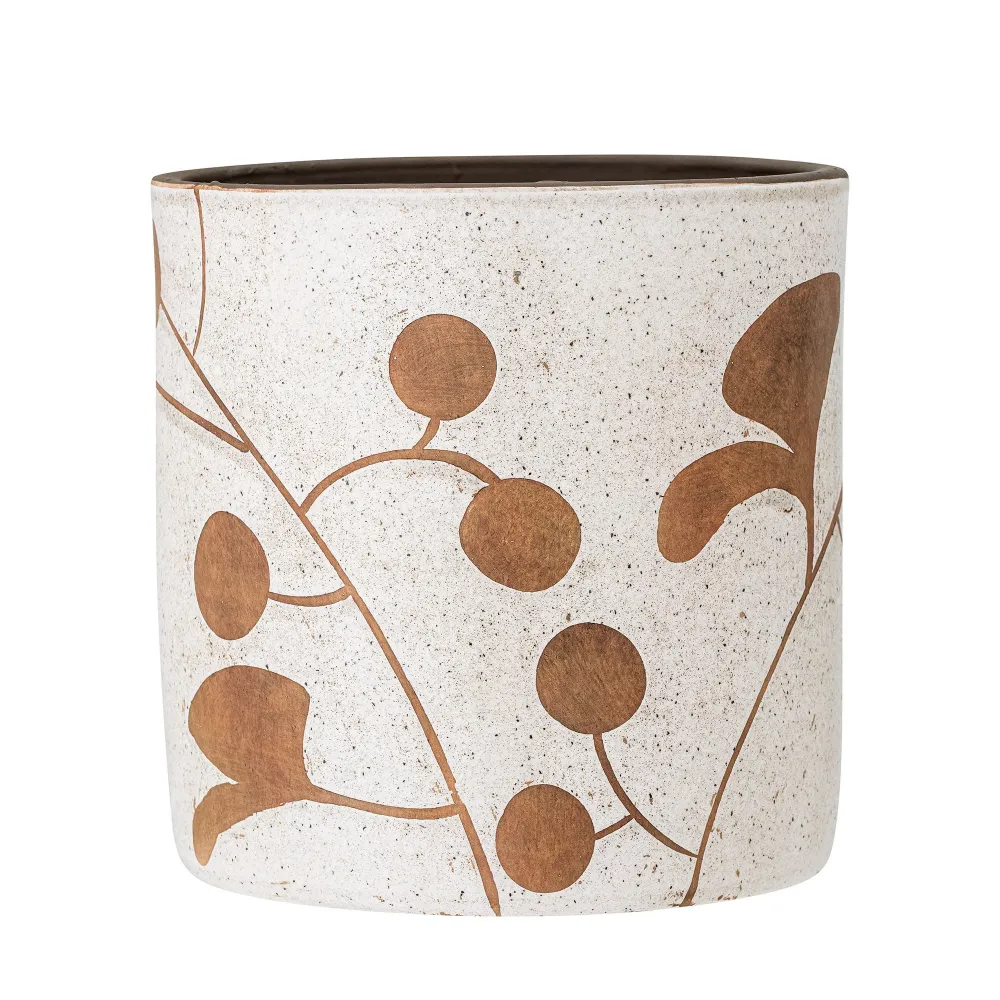 Antideslizante Bloomingville Janis Deco Maceta, Blanco, Terracota