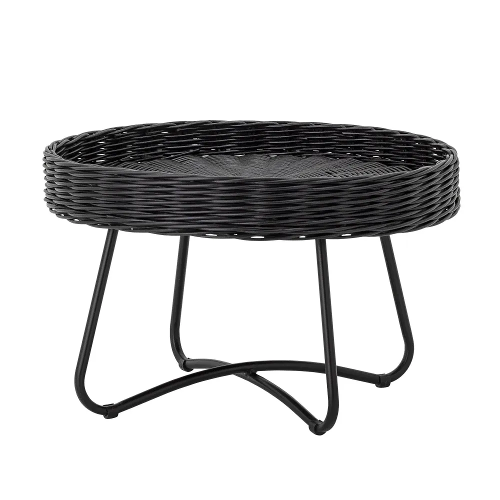Antideslizante Bloomingville Mesa de centro Hattie, negro, ratán