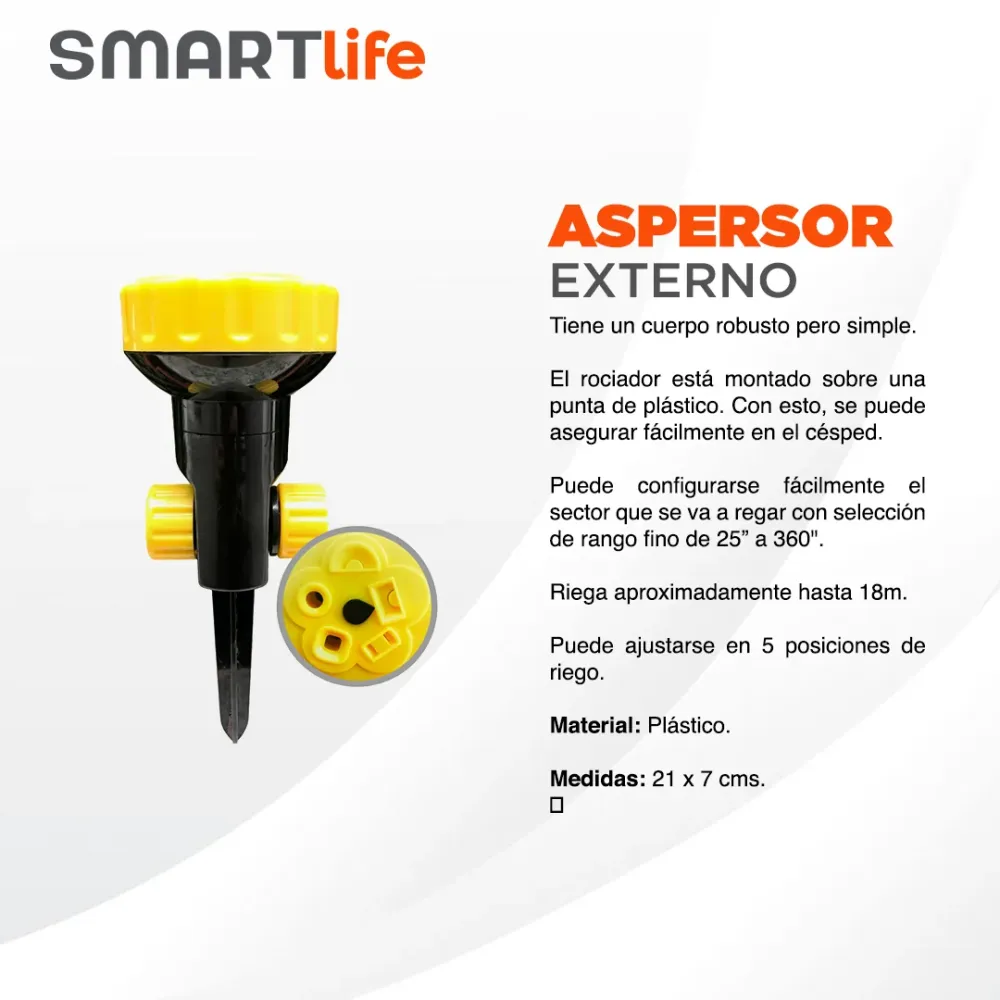 Aspersor Externo Baterí Recargable