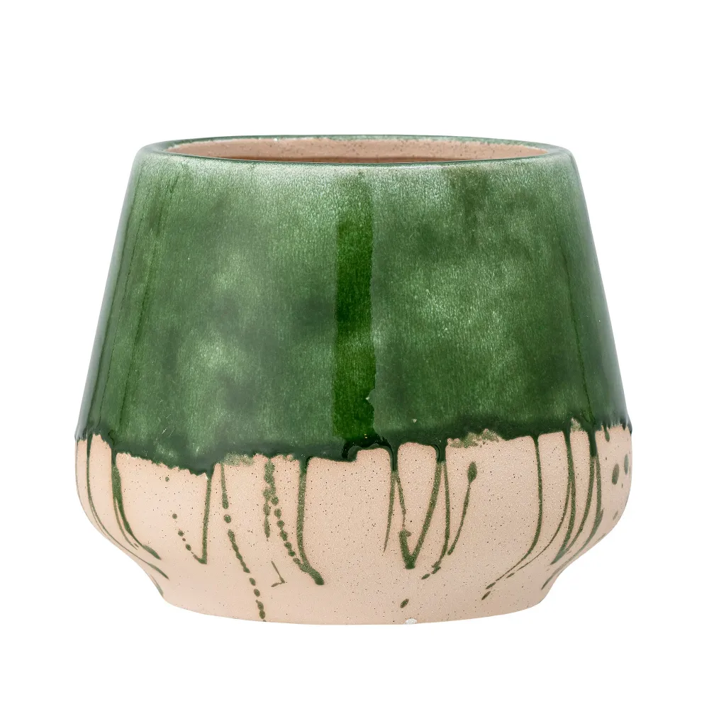 Automático con Sensor Bloomingville Moez Maceta, Verde, Gres