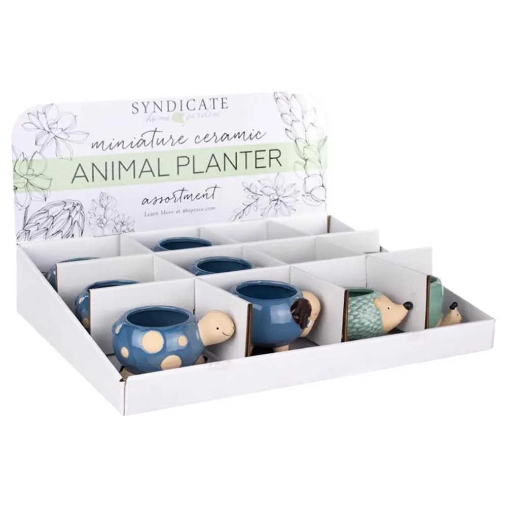 Macetas de cerámica para suculentas Avera Products con forma de animales (paquete de 12)