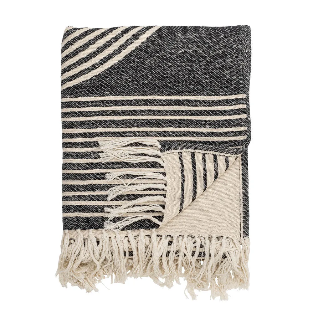 Bloomingville Anek Plaid, Negro, Algodón de 2 x 3 Metros