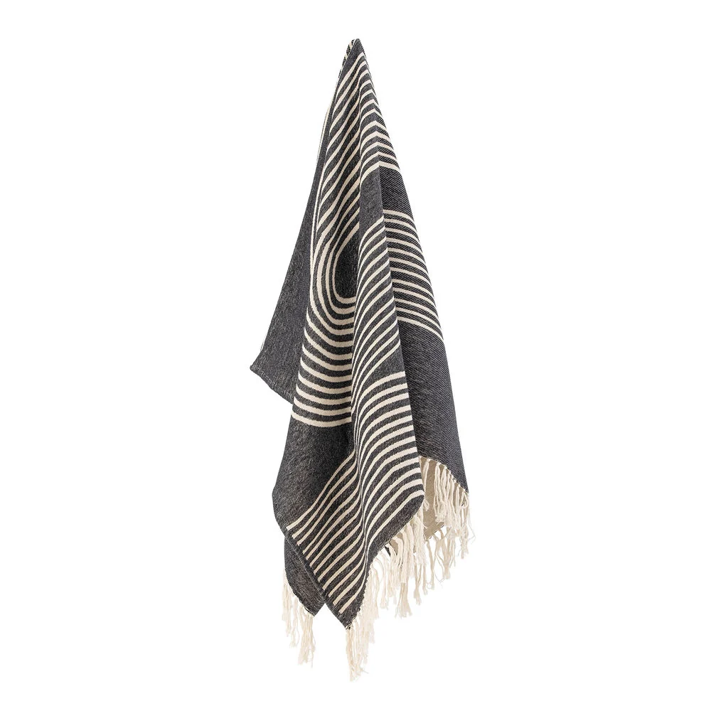 Bloomingville Anek Plaid, Negro, Algodón de 2 x 3 Metros