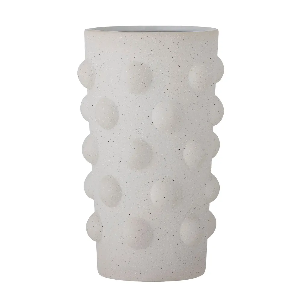 Bloomingville Artan Vaas, Blanco, Gres con Sensor de Movimiento